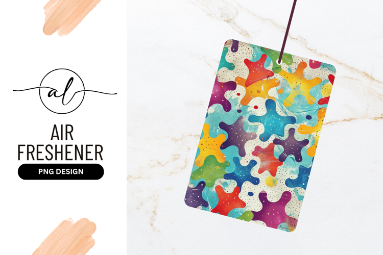 Colorful Abstract Starfish Shapes Pattern on Textured