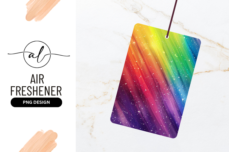 Diagonal Rainbow Stripes with White Speckles and Glittering
