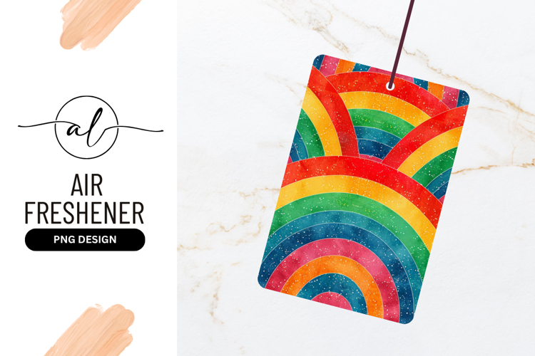 Watercolor Rainbow Arcs with White Speckles