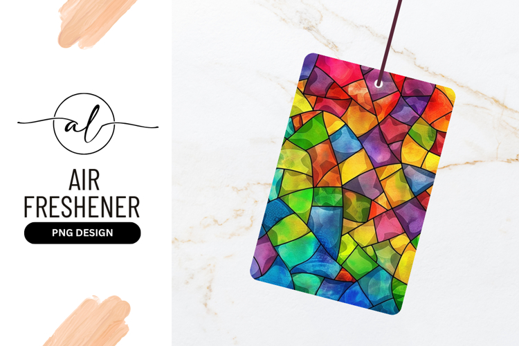 Colorful Abstract Stained Glass Pattern with Geometric Shape