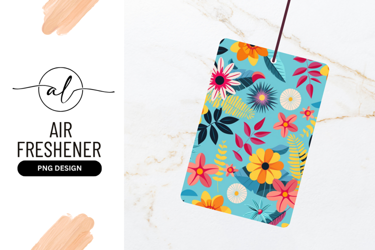 Colorful Floral Pattern on Light Blue Background