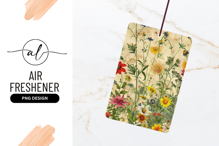 Vintage Floral Field With Texture And Colors