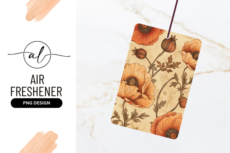 Orange Poppy Floral Botanical Seamless Wallpaper Pattern