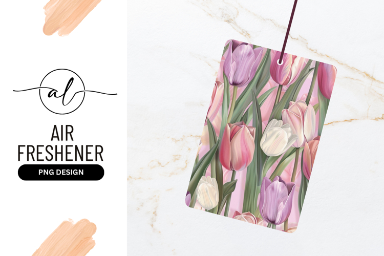 Elegant Pink Tulips Floral Pattern Air Freshener Png