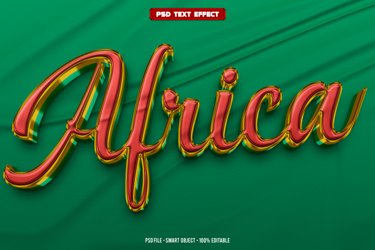 Africa 3D editable text effect