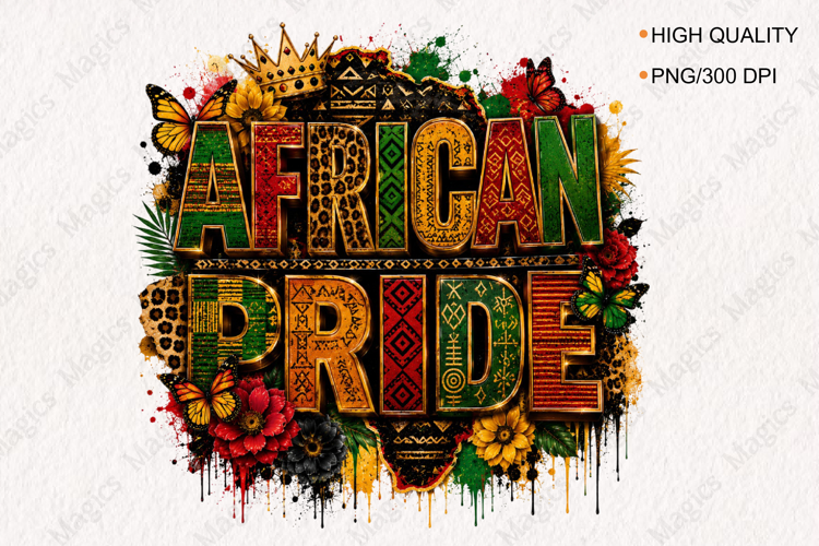 African Pride PNG with Cultural Patterns and Heritage