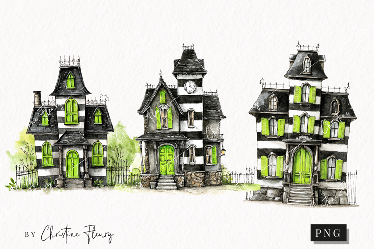 Whimsical Haunted House Clipart | Halloween PNG