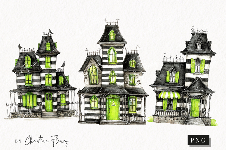 Whimsical Haunted House Clipart | Halloween PNG
