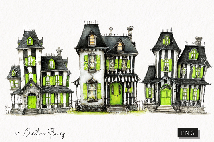 Whimsical Haunted House Clipart | Halloween PNG