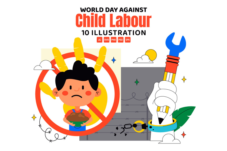10 World Day Against Child Labour Illustration