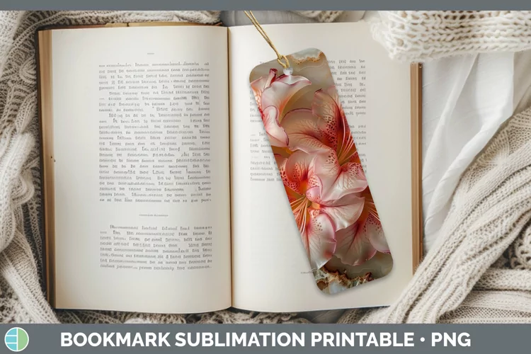 Agate Flowers Azalea Bookmark Sublimation Printable Designs