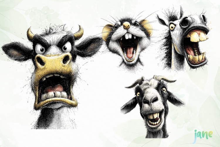 Aggressive Animals Head Clipart