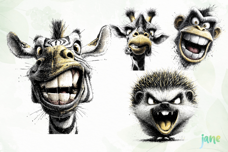 Aggressive Animals Head Clipart