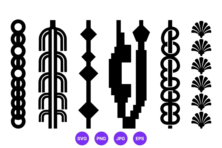 Tribal ornamental horizontal patterns vector art