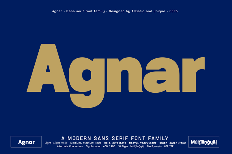 Agnar - Sans serif font family