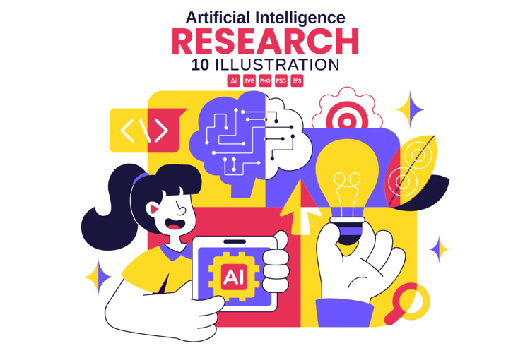 10 Artificial Intelligence Research Illustration
