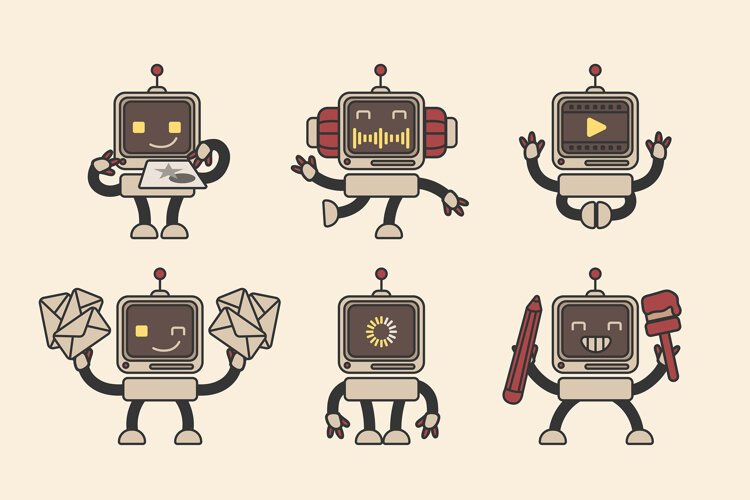 Ai Avatar Playful Robot Illustrations example image 1
