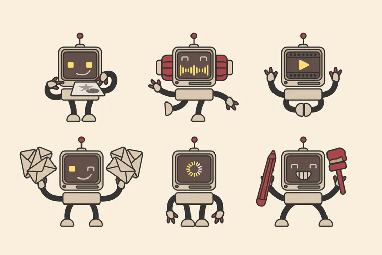 Ai Avatar Playful Robot Illustrations