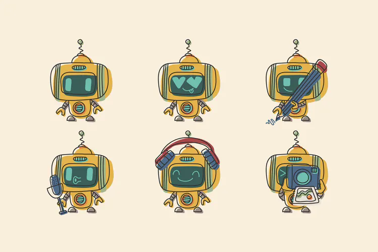 AI Avatar Joy 6 Robot Illustrations