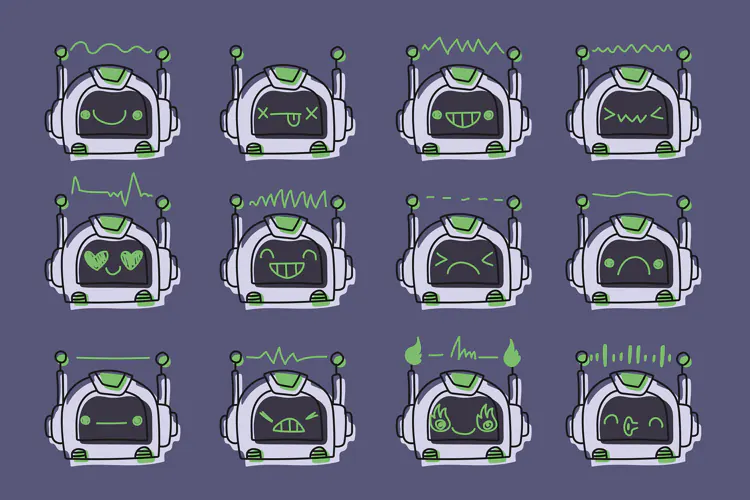 AI Avatar Whimsy 12 Robot Illustrations