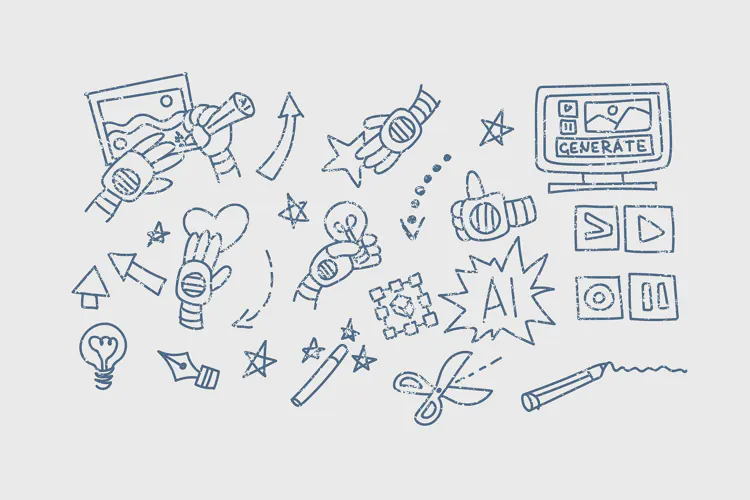 AI Interface Spark - 26 Hand Drawn Icons