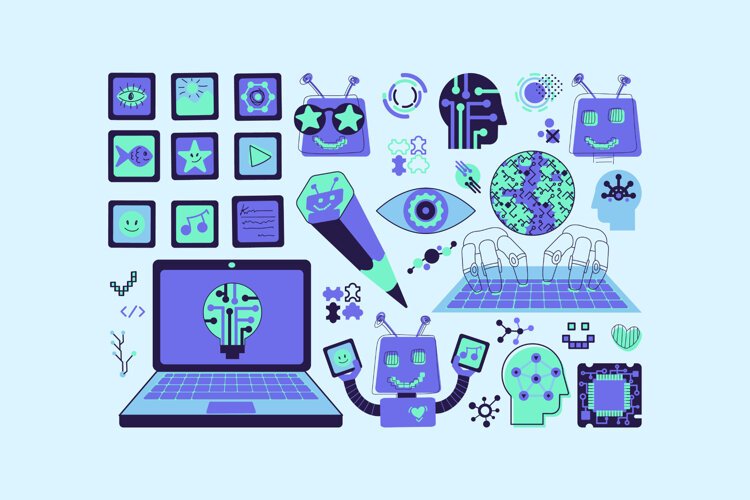 AI Interface Doodle Stickers 36 Illustrations example image 1