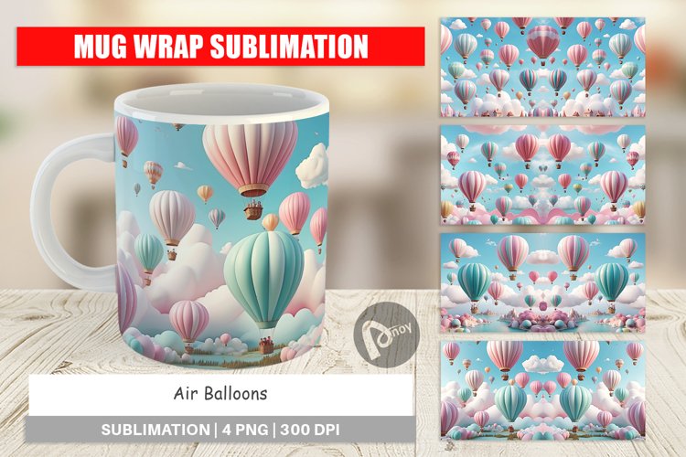 Mug Wrap Design Air Balloons