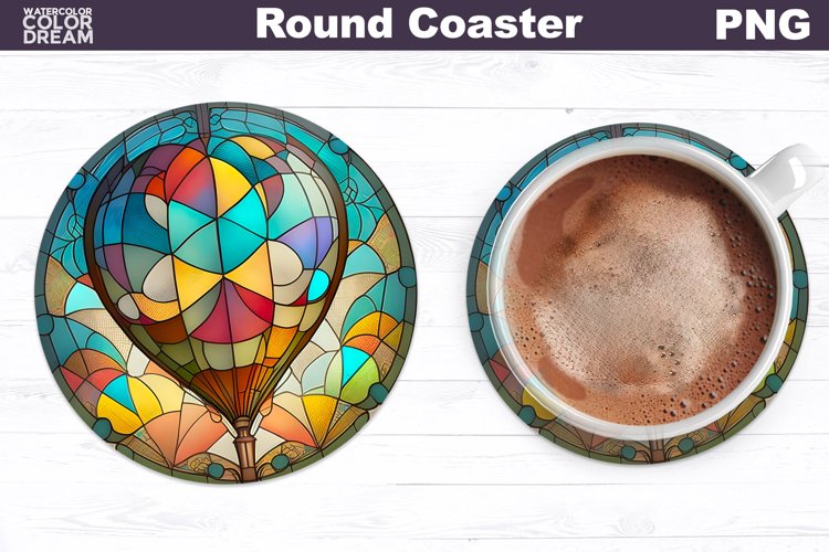 Stained Glass Coaster | Round Coaster Sublimation example image 1