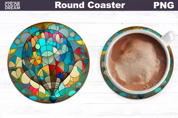 Stained Glass Coaster | Round Coaster Sublimation