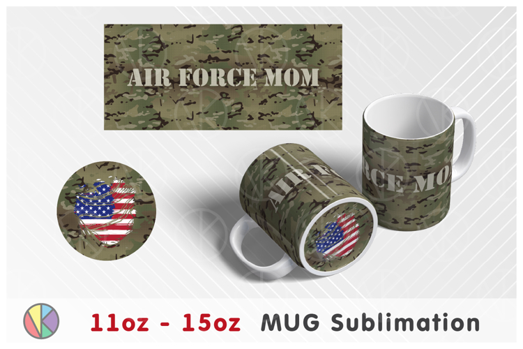 Camouflage Pattern - 11oz-15oz Mug and Bottom Design.
