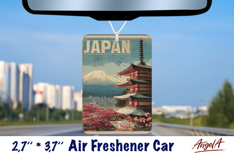 Car Air Freshener sublimation Japan VintagePNG Aged paper