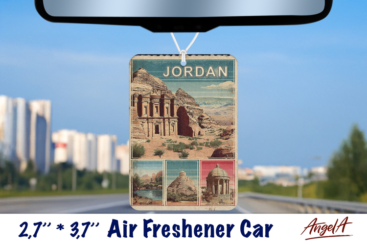 Car Air Freshener sublimation Jordan Vintage collage Retro
