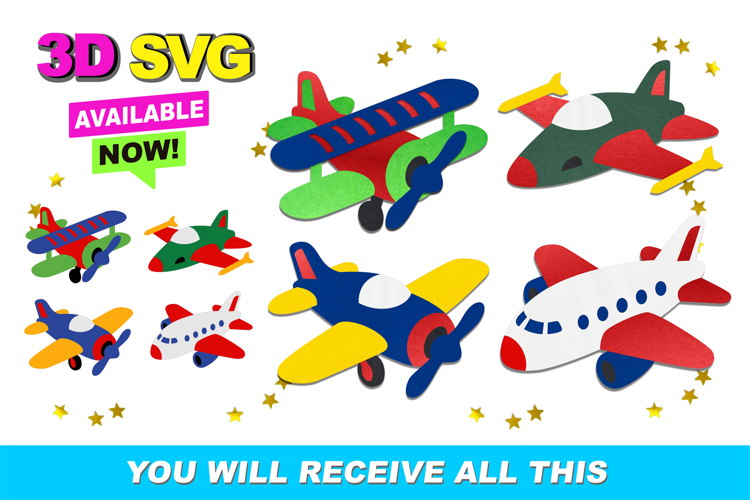 Airplanes Elements 3D SVG