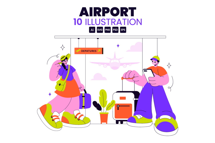 10 Airport Vector Illustration example image 1