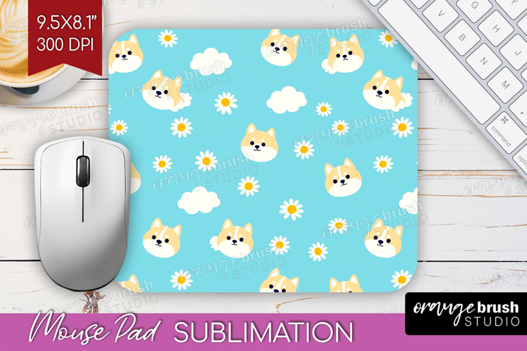 Akita Dog Mouse Pad Sublimation Cute Chibi Puppy Mousepad