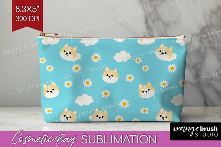 Akita Dog Cosmetic Bag Cute Chibi Puppy Makeup Bag PNG example image 1