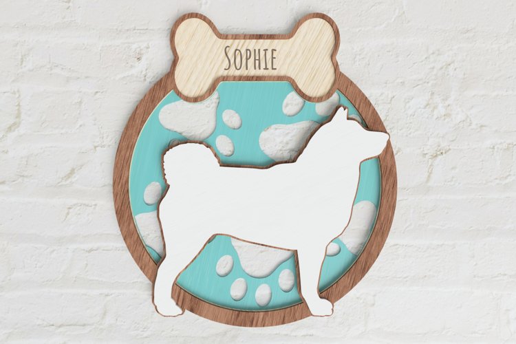 Layered Akita Inu Laser Cut File| Dog SVG example image 1