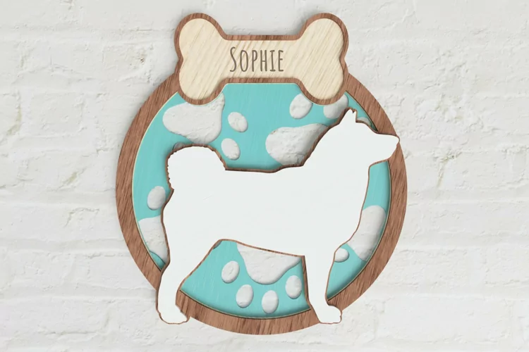 Layered Akita Inu Laser Cut File| Dog SVG