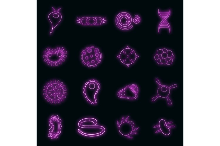 Computer Virus Icon Set Vector Virus icons set vector neon