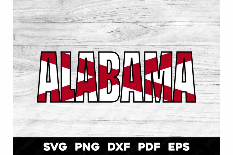Alabama State Flag Design SVG PNG DXF EPS PDF