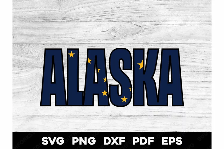 Alaska Alaskan State Flag Name Design SVG PNG DXF EPS PDF