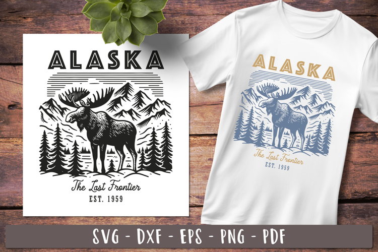 Alaska svg | Vintage United states svg