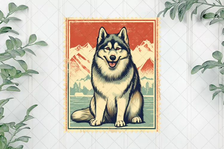 Dog Portrait Vintage Sublimation Clipart