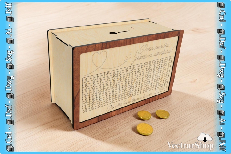 365-Day Laser-Cut Money Saving Piggy Bank for 3mm