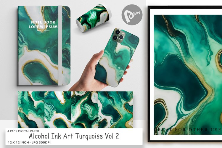 Digital Paper Alcohol Ink Turquoise