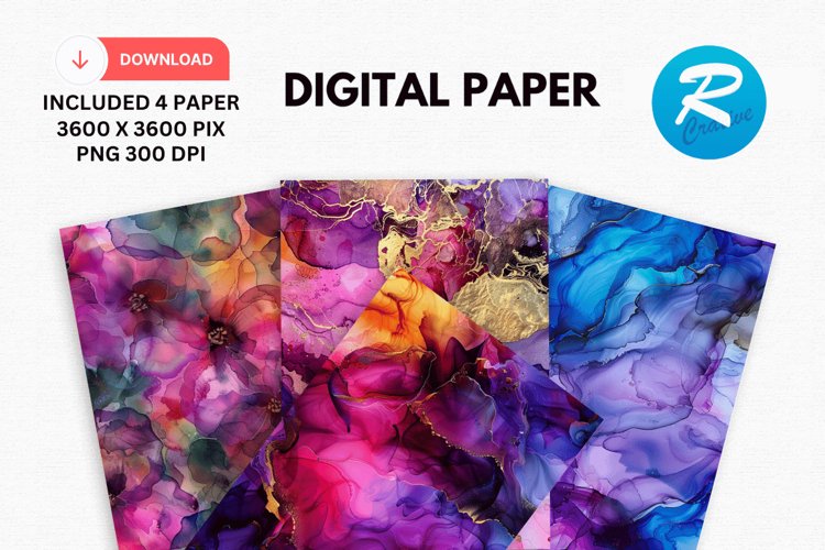 Alcohol Ink Digital Paper, Alcohol Ink Background