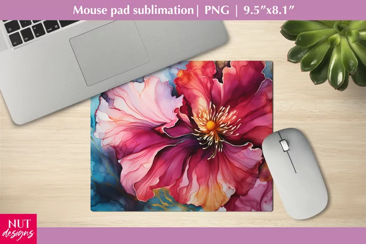 Abstract mousepad design, floral mouse pad sublimation