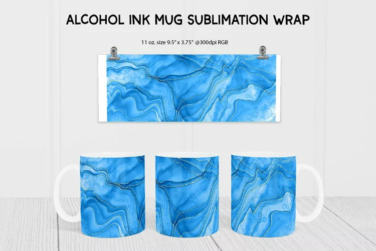 Alcohol ink Mug Sublimation Wrap