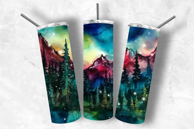 Northern Lights Tumbler 20oz Sublimation Seamless Aurora