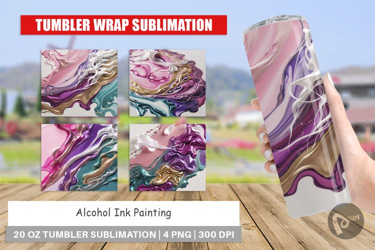 Alcohol Ink Tumbler Wrap Image 11
